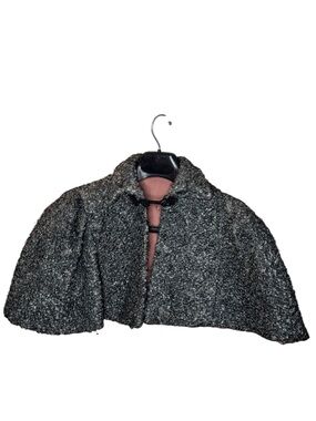 Vintage Short Bouclé Cape gray